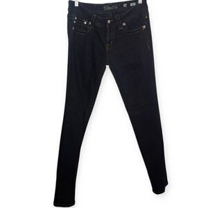 Miss Me Women's Y2K Style Bronze Tribal Sequin Black Skinny Jeans size 28 x 31